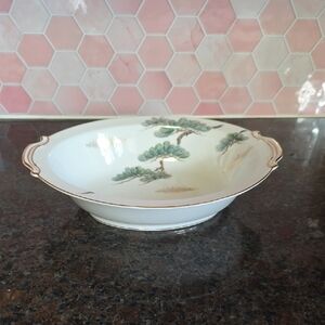 Noritake Nippon Toki Kaisha MING BONSAI TREE White and Green Decorative Bowl